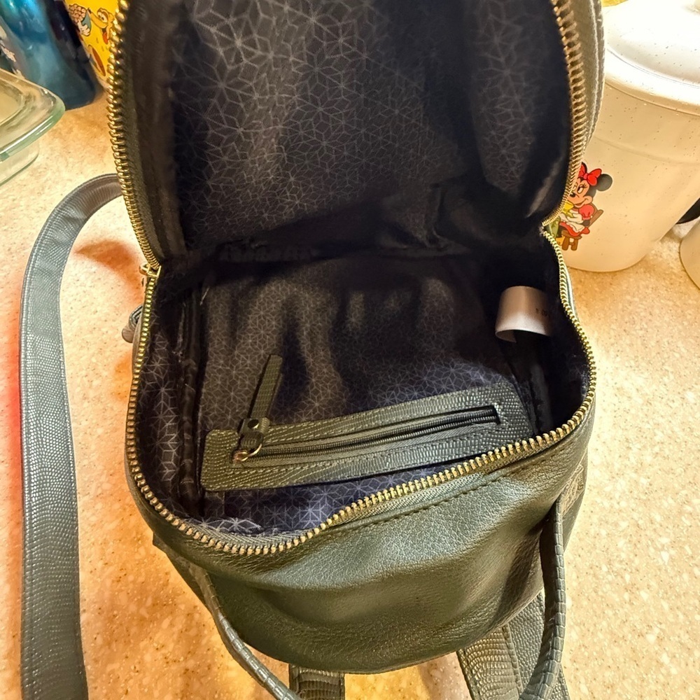 Olive Green Mini Backpack Women’s Bag Purse - Picture 4 of 13